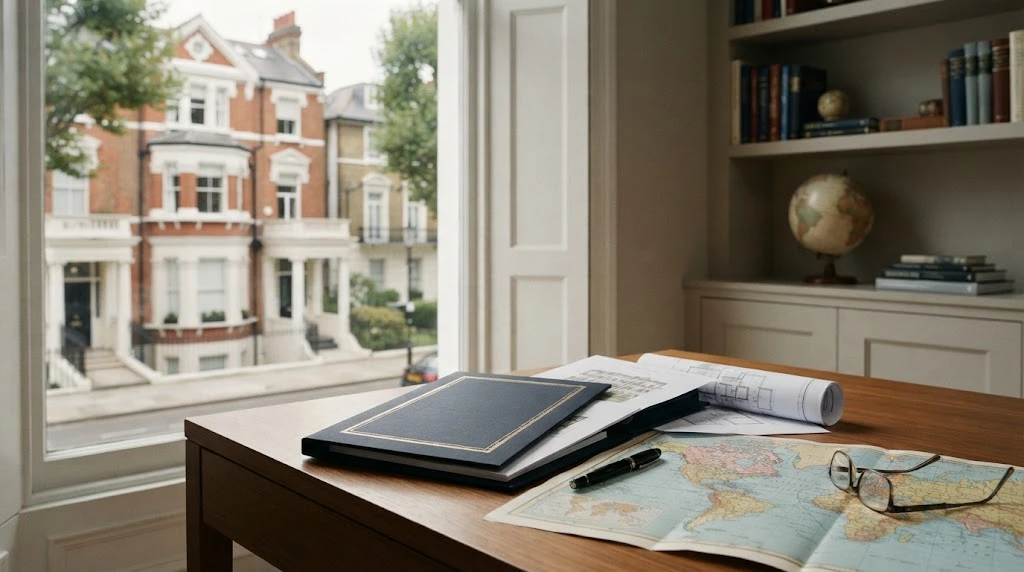 London townhouse representing international real estate investment and property ownership