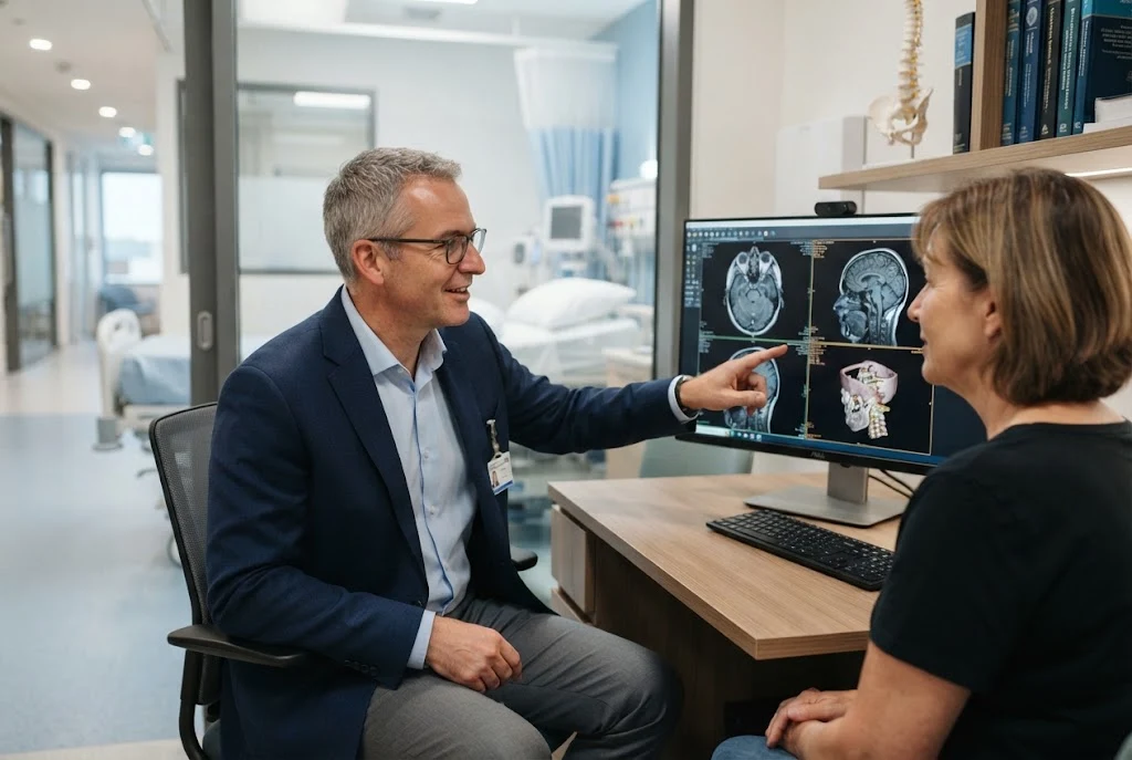 Neurosurgeon representing Peter Maughan MD and specialized neurological care